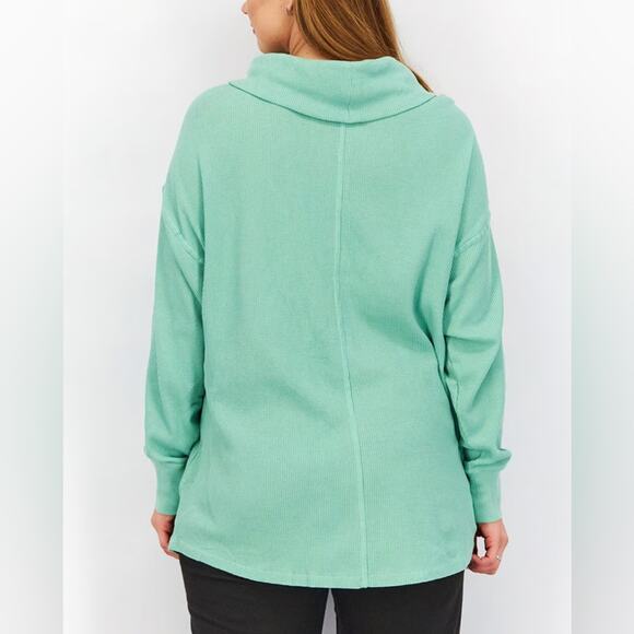 Tommy Hilfiger Shawl Neck Textured Sweatshirt Green Women’s Sz 1X - Picture 6 of 11